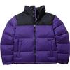 Generic Piumino da uomo a blocchi di colore addensare caldo cappotto invernale con giogo nero unisex piumini trapuntati impermeabili, Viola, XXL
