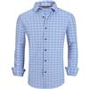 Alex Vando Camicia Uomo a Bottone Antirughe Elastiche 4 Way a Stampa Casual di Business