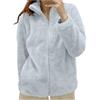 Generic Giacca da Camera Felpa Donna Pile Caldo Giacca da Donna Felpa Senza Cappuccio Autunno e Inverno Giacche Teddy con Zip Peluche Cappotto con ColloAlto Fleece Giacche Tinta Unita (Blue, L)