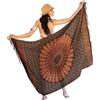 NELUHA Sarong Parent, Mandala marrone, 200x150cm