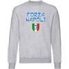Settantallora - Felpa Girocollo Melange Forza Napoli - Campioni d'Italia 2023 - Maglia celebrativa Terzo Titolo per i Veri Tifosi biancoazzurri Taglia L