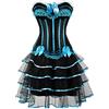 RUMAOZIA Abito Corsetto Donna Burlesque, con Corsetto e Gonna a Tutu in Tulle, Gothic, a Righe, Outfit da Corsetto, Abito Corsetto Donna, Corsetto a Righe, Pizzo Gothic, Corsetto Jacquard, Corsetto e