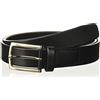 Perry Ellis Tubular Dress Belt, Vegan Leather, Silver Prong Buckle, Smooth Texture, 1.5" Width Cintura tubolare per abiti. Uomo
