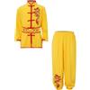 Oyolan Unisex Abbigliamento Arti Marziali Tai Chi Bambino Costume Cinese Tradizionale Vestito Kung Fu 3-16 Anni, giallo, 5-6 Anni