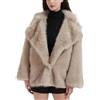 Valtorixia Cappotto da donna in finta pelliccia, a maniche lunghe, con apertura frontale, peloso, invernale, caldo, a pelo lungo, cappotto corto, XXL