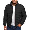 Generico Giubbotto Invernale Uomo Tinte Unite, Giacca Trapuntata Uomo Cerniera Senza Cappuccio Collo Alto, Piumini Sportiva - Giubbotti Trekking Vintage Nero L
