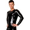 ABWL Maglietta a maniche lunghe in lattice da uomo,T-shirt a maniche lunghe in lattice nero,Adatto Novel Latex Club Cosplay Costumi