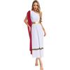 TiaoBug Costume Dea Greca Romana Donna Vestito divinità Atena Olimpia Abito Toga Dio Greco Romano Vestito da Regina Egiziana Costume Carnevale Halloween Natale Borgogna M