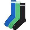 Happy Socks Athletic-Style Crew Socks Multicolored 3 Pack, Confezione da 3 Solid Sport-C, 41-46