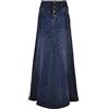ebossy Gonna Lunga da Donna a Vita Media in Denim Invecchiato con Volant a Sirena, 01 Blu Scuro., L