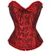 Zaleau Corsetto Donna Overbust Sexy Corpetto Top Bustini Burlesque Corsetti per Halloween Taglie Forti, XS-6XL, Nero Rosso, S