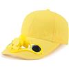 Mya Cappello da baseball estivo con ventilatore di raffreddamento alimentato da pannello solare per la spiaggia e i viaggi, giallo, 53
