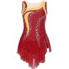 Chaoyinn Donna Body Ginnastica Ritmica Artistica Strass Abito Abbigliamento Pattinaggio Danza Latina Esibizione Borgogna L