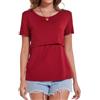 Sosolism T-Shirt Essenziale da Allattamento Estate Maniche Corte Maglietta Morbida per Poppata per Donne
