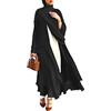 RUIG Abito da Donna in Chiffon di Preghiera Musulmana Aperto Abaya Dubai Turchia Islam Kaftan Ramadan Islamico Eid Mubarak