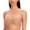 MELENECA Donna Reggiseno Senza Spalline Taglie Forti Minimizer con Ferretto Non Imbottito Spalline Trasparente Cappuccino Erica 5B