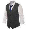 PJ PAUL JONES Paul Jones, Gilet da Uomo in Tweed a Spina di Pesce, di Alta qualità - Grigio - L
