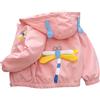 L SERVER Giacca da bambina con cappuccio, morbida e carina, comoda giacca Trench Coat leggero cappotto per primavera e autunno, Rosa, 6-7 Anni