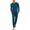 Leversic Pigiama Uomo Invernale Cotone Pigiami Due Pezzi con Scollo Rotondo, Maniche Lunghe, Top e Pantaloni con Tasches Morbido e Confortevole 366-COB XXL
