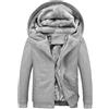 Generic Felpa da uomo con cappuccio imbottita con cerniera da uomo con cappuccio giacca da uomo cardigan imbottita e ispessita tinta unita Puffy Jacket felpa abito per uomo