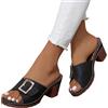 Generico Sandali Trekking Donna, Sandali Donna Estive Eleganti Tacco Plateau Ciabatte Comodi Sandalo Antiscivolo con Punta Aperta in Pelle Traspiranti Piscina Mare da Spiaggia Casual Ortopediche