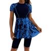 Generisch Costume da bagno da donna, stile retrò, sexy, a vita alta, bikini racerback, costume da bagno da donna, Blu marino, XL