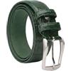 CM Conte Massimo Conte Massimo Cintura Uomo Donna in Vera Pelle Effetto Cocco, Fibbia Nickel Free, Made in Italy, Altezza 3,5 cm, Con Scatola, Verde Pino