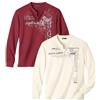 ATLAS FOR MEN - Set di 2 T-Shirt a Maniche Lunghe da Uomo - T-Shirt Colletto con Bottoni - Disponibile nelle Taglie Grandi