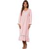 Nanxson Camicia da Notte Donna Manica Lunghe Cotone Camicie da Notte Sexy Pizzo Vintage Pigiami Vestaglia (XXL,Rosa)