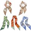 LumiSyne 5 Pezzi Sciarpa Di Seta Stretta Donna Ragazze Fiore Stampato Motivo Quadri Geometrico Stile Dolce Fresco