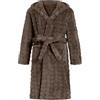 WYTbaby - Vestaglia per bambini e ragazzi unisex, in morbido pile, con cappuccio, per età 4-14 anni, Marrone, 13-14 Years
