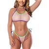 SHERRYLO, Micro bikini trasparente con perizoma, costume da bagno da donna, sexy, esotico, bianco, Taglia Unica