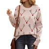 heekpek Maglione Natalizio Donna Girocollo Oversize Maglione Donna Invernale Caldo Casual Pullover Maglia Elegante Sweater, Alce Rosa, M