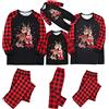 Kobilee Pigiama Natale Famiglia Elegante Maglietta a Maniche Lunghe e Pantaloni Invernale Natalizi Indumenti da Notte Abbinato Coppia Stampato Pigiama Natale Coordinati Due Pezzi per Mamma Papà Bambino