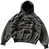 Silver Basic Felpa Uomo con Cappuccio Y2K Eye Print Grunge Vintage Giacca Halloween Hunny Maglione a Pullover Ricamato in Cotone Unisex 4XL,BlackGrey-1