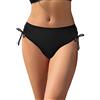 SHEKINI Pantaloni Bikini Neri da Donna Copertura Completa Costumi da Bagno a Vita Media Costume da Bagno Bottoms Ruched Costume da Bagno per Le Donne