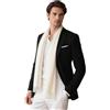 LA FERANI Sciarpa estiva da uomo in cashmere 180x70 cm sottile per occasioni formali, elegante, stile classico, sciarpa da uomo, regalo per lui, crema, 175x70