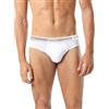 Intimitaly Cotonella Slip Uomo Cotone Elasticizzato Pacco da 4 Bielastico Mutande Uomo Cotone Intimo Mutande Uomo Colorate alla Moda Bianchi Neri Grigio