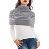 Toocool Coprispalle Donna Cappa Collo Sciarpa Bolero Tricot Dolcevita Poncho AS-0430[Grigio Chiaro]