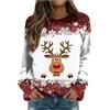 Generico Maglioni da Natale Donna Invernali Scollo Rotondo Maglione Natalizio Donna Felpa Natalizia Senza Cappuccio Maglietta Stampa di Natalizia, S-3XL
