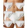 LADY·C (6pz) Slip da Uomo in Cotone Elasticizzato Gasoline Blu (IT, Testo, XL, Regular, Regular, Bianco)