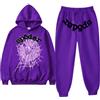 Silver Basic Donna Felpa con Cappuccio Ampia Casual Pullover Spider Hoodies Set Y2k Vintage Tracksuit Hip Hop Spider Web Hoodie S,ZSHSP 19-2