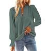 TUUHAW Camicia Lunga Donna Boho Taglia Forte Top Scollo a V Verde Salvia 3XL