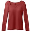 Rainjia Canottiera termica da donna, a maniche lunghe, con scollo a V, colore nero, calda, biancheria intima termica con reggiseno integrato, per l'inverno, leggera, termica