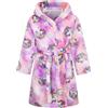FILOWA Accappatoio Bambini Ragazza Flanella Vestaglia con Cappuccio Doccia Morbido Pigiama Lungo Spugna Indumenti da Notte per Bambina 5-6 Anni, Viola Unicorno