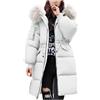 MJGkhiy Piumino Donna Invernale Lungo Curvy Cappotto con Cappuccio In Pelliccia Elegante Caldo Giubbotto Parka Taglie Forti Piumini Abbigliamento Invernali Antivento Giacca Pesante Giubbino con Zip