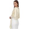 Basic Sense Scialle luccicante e avvolgente per abiti da sera, extra large, 254 cm, scialle da sposa smerlato, sciarpa iridescente per matrimoni, balli ed eventi formali, avorio, XL