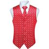 Enlision Natalizi da uomo Gilet Festive Happy Red Gilet Cravatta Fazzoletto Set completo Rosso Fiocchi di neve