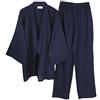 thefancypumpkin Fancy Pumpkin Set da abito da uomo in cotone giapponese stile kimono in pigiama Set [Navy, L]