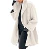MOKBAY Cappotto Lana Donna Taglie Forti Cappotto Monopetto Invernali Giacca Caldo Maniche Lunghe Elegante Tinta Unita Cappotti